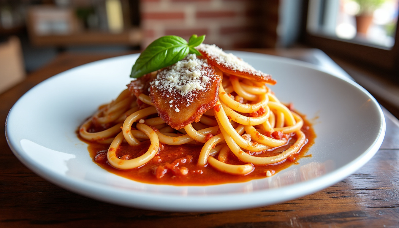 descubre cómo preparar unos auténticos bucatini all'amatriciana con esta receta tradicional italiana, explicada paso a paso. sorprende a todos con un plato lleno de sabor y tradición.