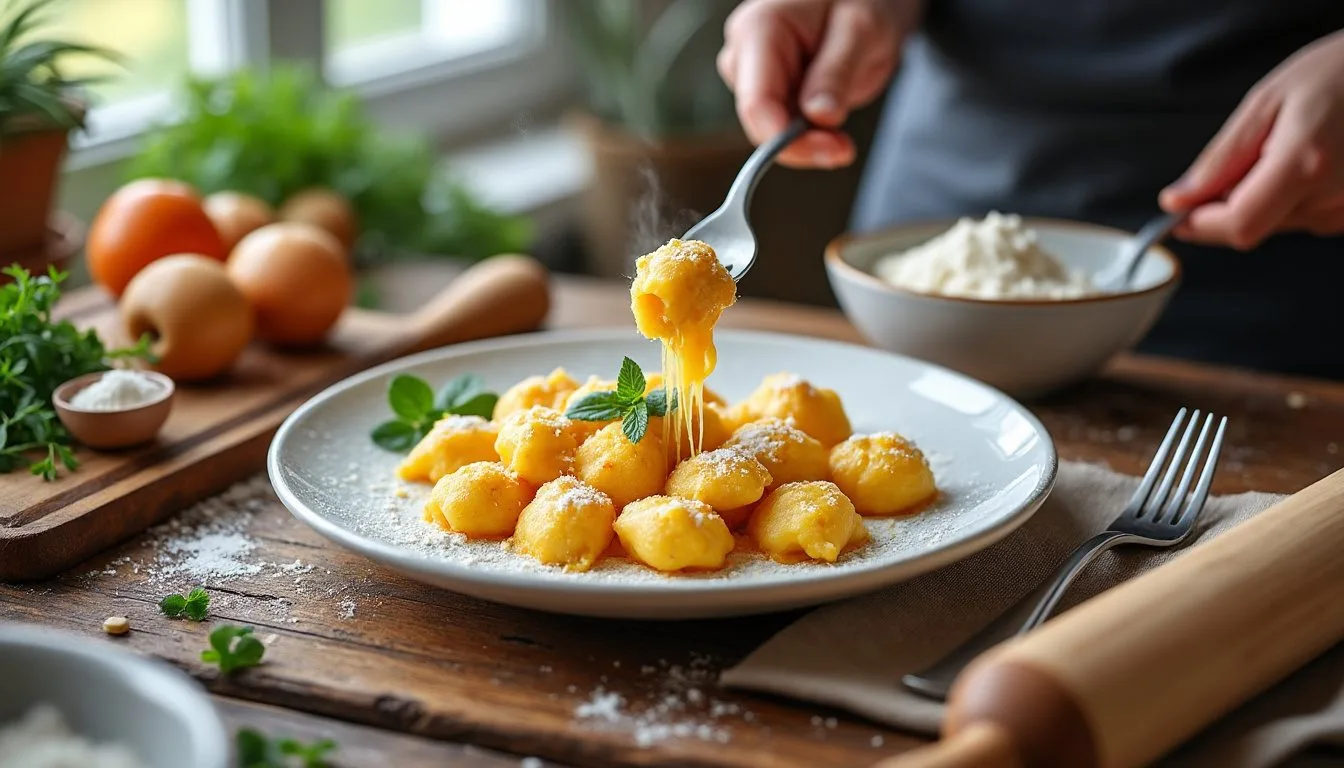 descubre cómo preparar gnocchi de patata caseros con esta receta fácil y tradicional. sigue el paso a paso para lograr ñoquis suaves y deliciosos en casa, perfectos para toda la familia.