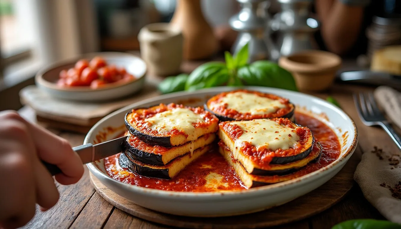 descubre cómo preparar berenjenas a la parmesana auténticas con esta receta italiana paso a paso. disfruta de un plato tradicional, lleno de sabor y fácil de hacer en casa.