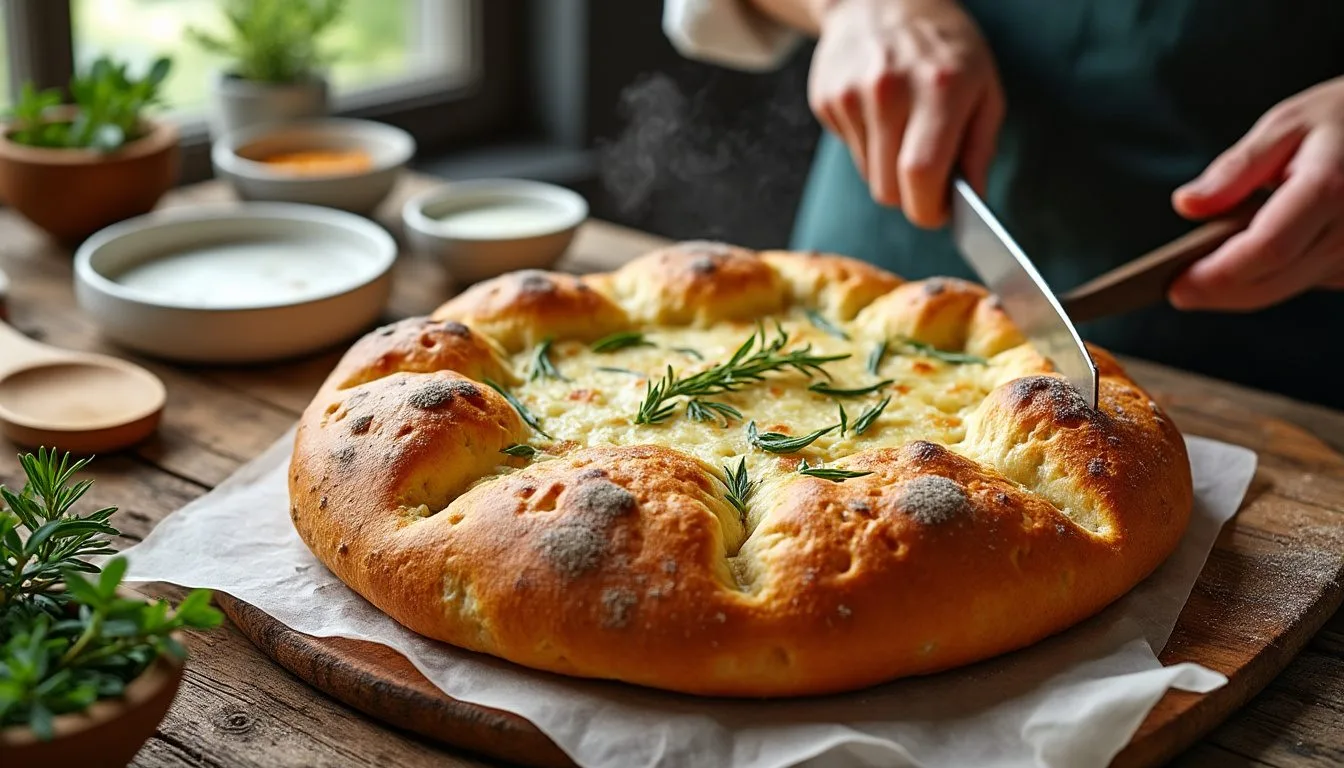 descubre cómo hacer una auténtica focaccia italiana en casa con esta receta fácil y tradicional. disfruta de un pan esponjoso, aromático y perfecto para compartir en cualquier ocasión.