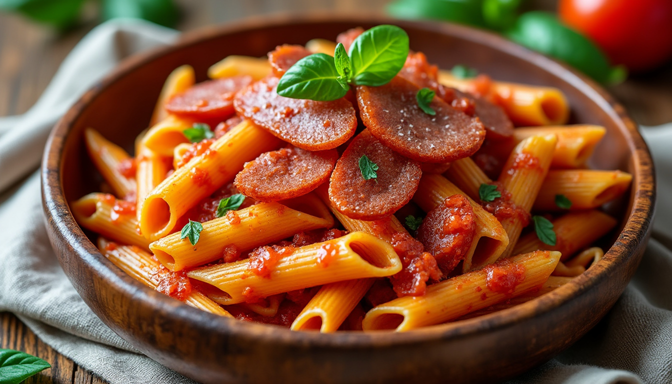 descubre cómo preparar penne amatriciana con esta receta fácil y rápida. disfruta de un plato clásico italiano lleno de sabor, ideal para cualquier ocasión.