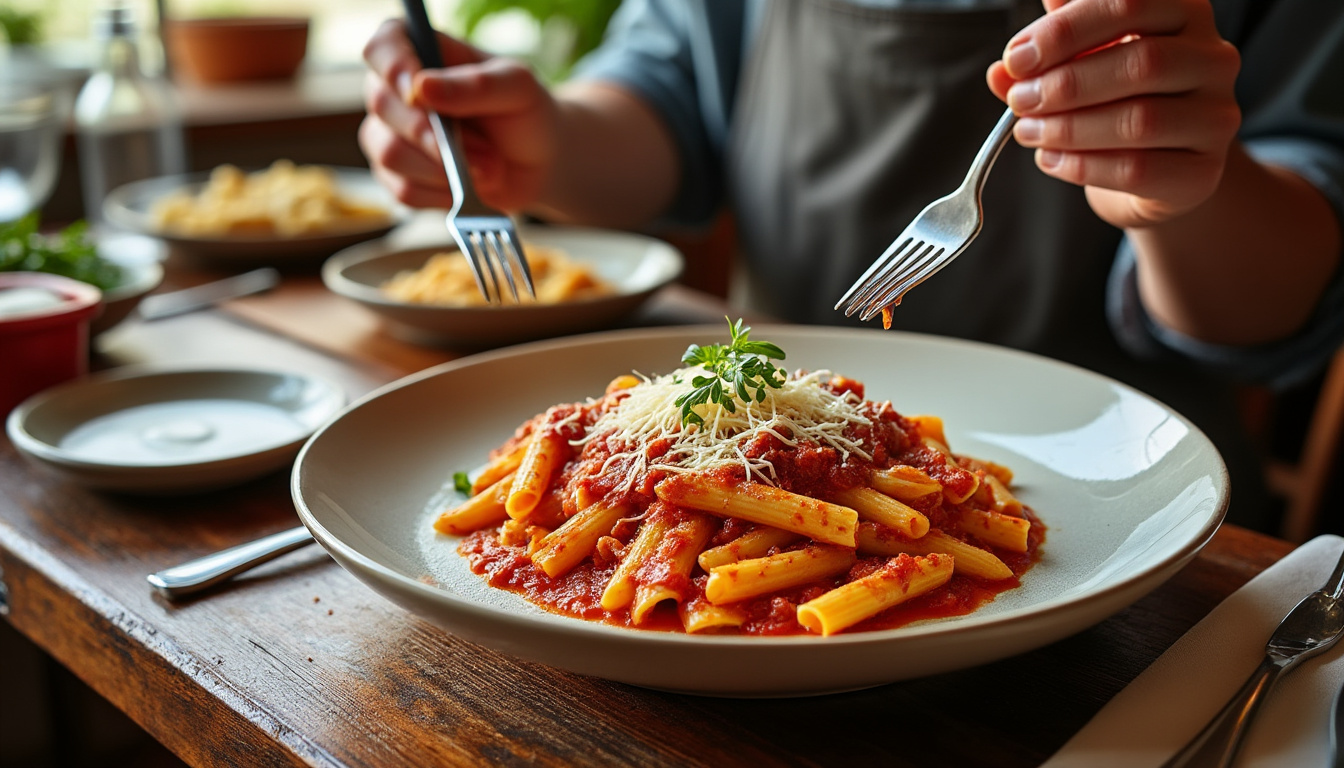 descubre cómo preparar unos deliciosos penne amatriciana con esta receta fácil y rápida. disfruta de un plato italiano auténtico en pocos minutos.