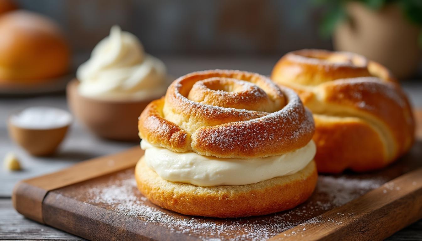 descubre cómo preparar un delicioso new york roll relleno de crema pastelera con esta receta fácil y paso a paso. disfruta de este exquisito postre en casa.