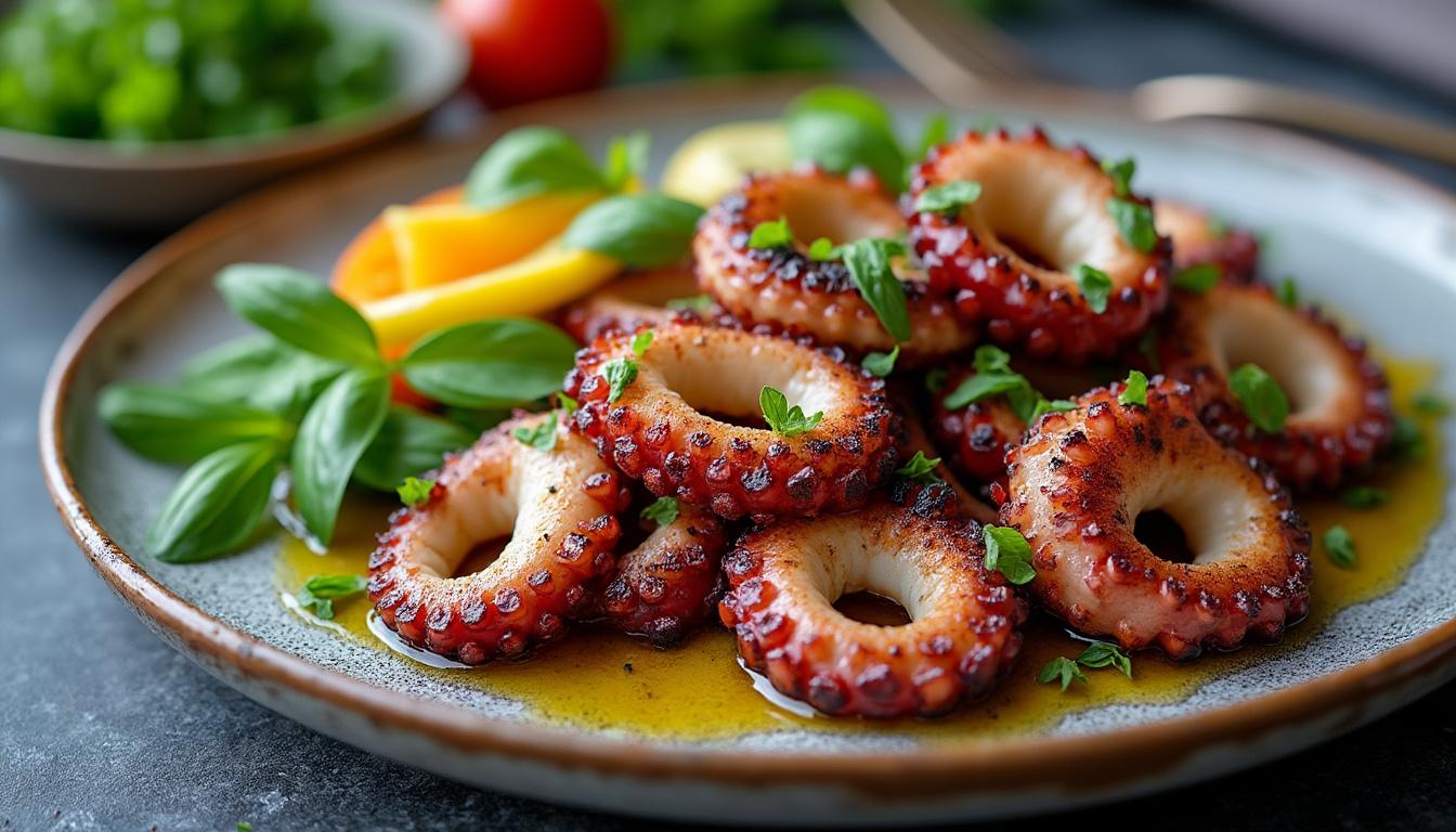 descubre cómo preparar un delicioso pulpo a la brasa tierno y sabroso con esta receta fácil de seguir. sorprende a tus invitados con un plato lleno de sabor y textura, perfecto para cualquier ocasión especial.