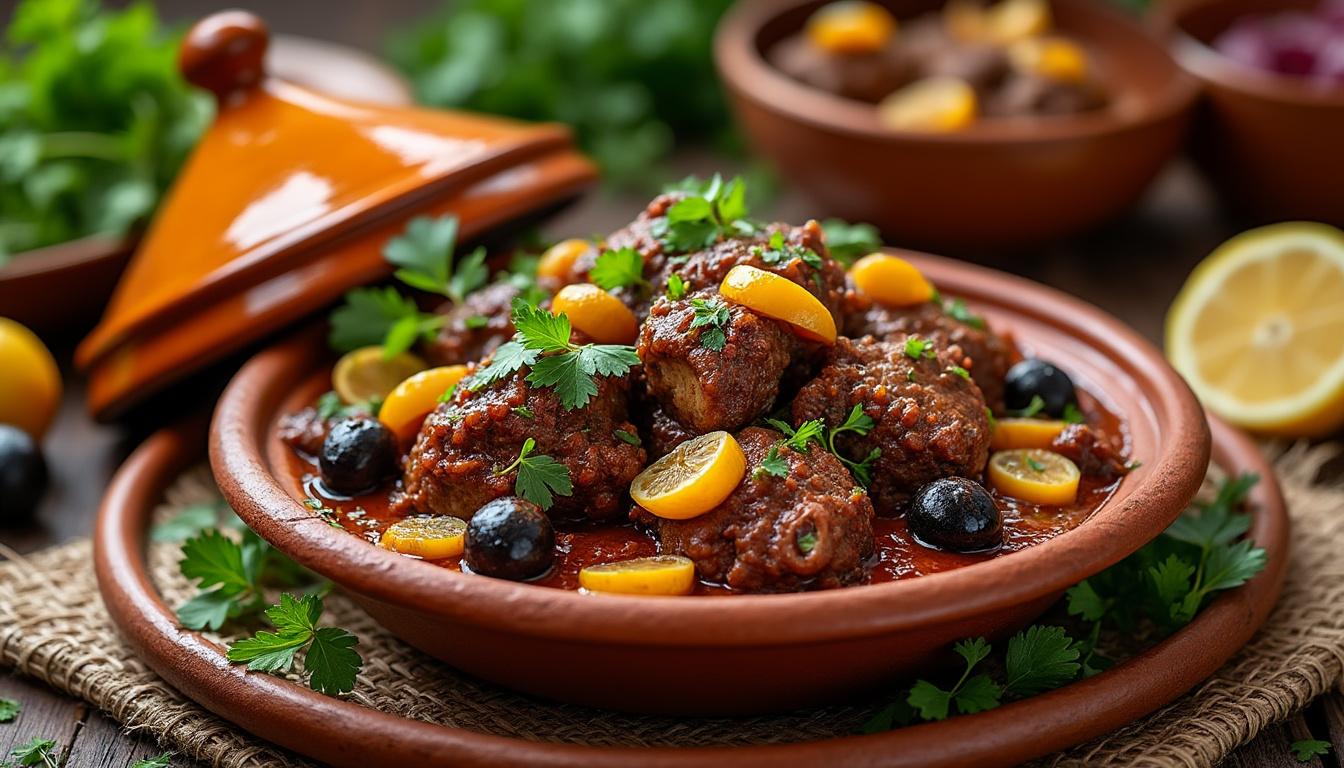 descubre cómo preparar un auténtico tajine de cordero marroquí con esta receta tradicional, llena de sabores exóticos y especias aromáticas.