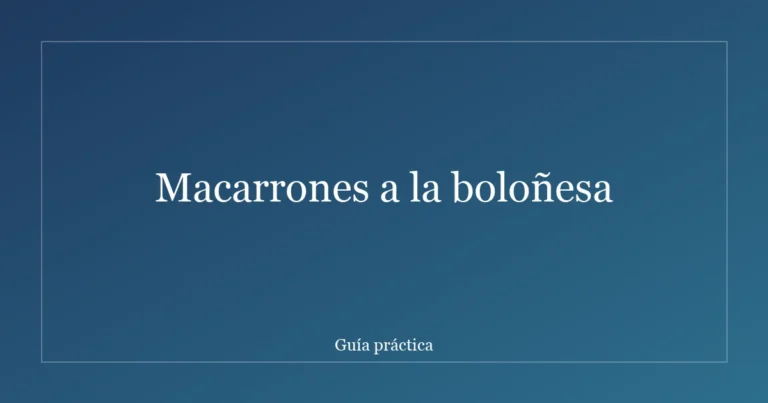 Macarrones a la boloñesa